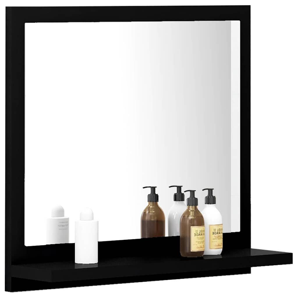 Specchio da Bagno Nero 40x10,5x37 cm in Legno Multistrato | homemem39