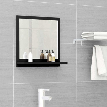 Specchio da Bagno Nero 40x10,5x37 cm in Legno Multistrato | homemem39