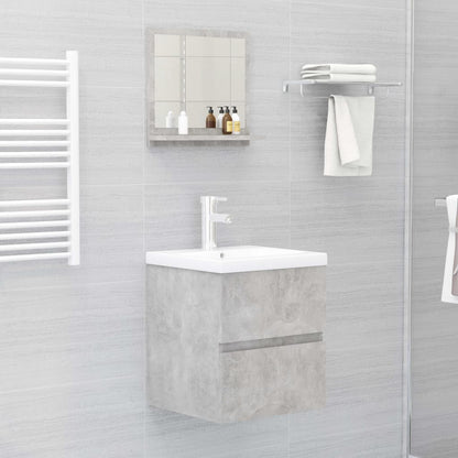 Specchio da Bagno Grigio Cemento 40x10,5x37cm Legno Multistrato | homemem39