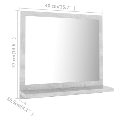 Specchio da Bagno Grigio Cemento 40x10,5x37cm Legno Multistrato | homemem39