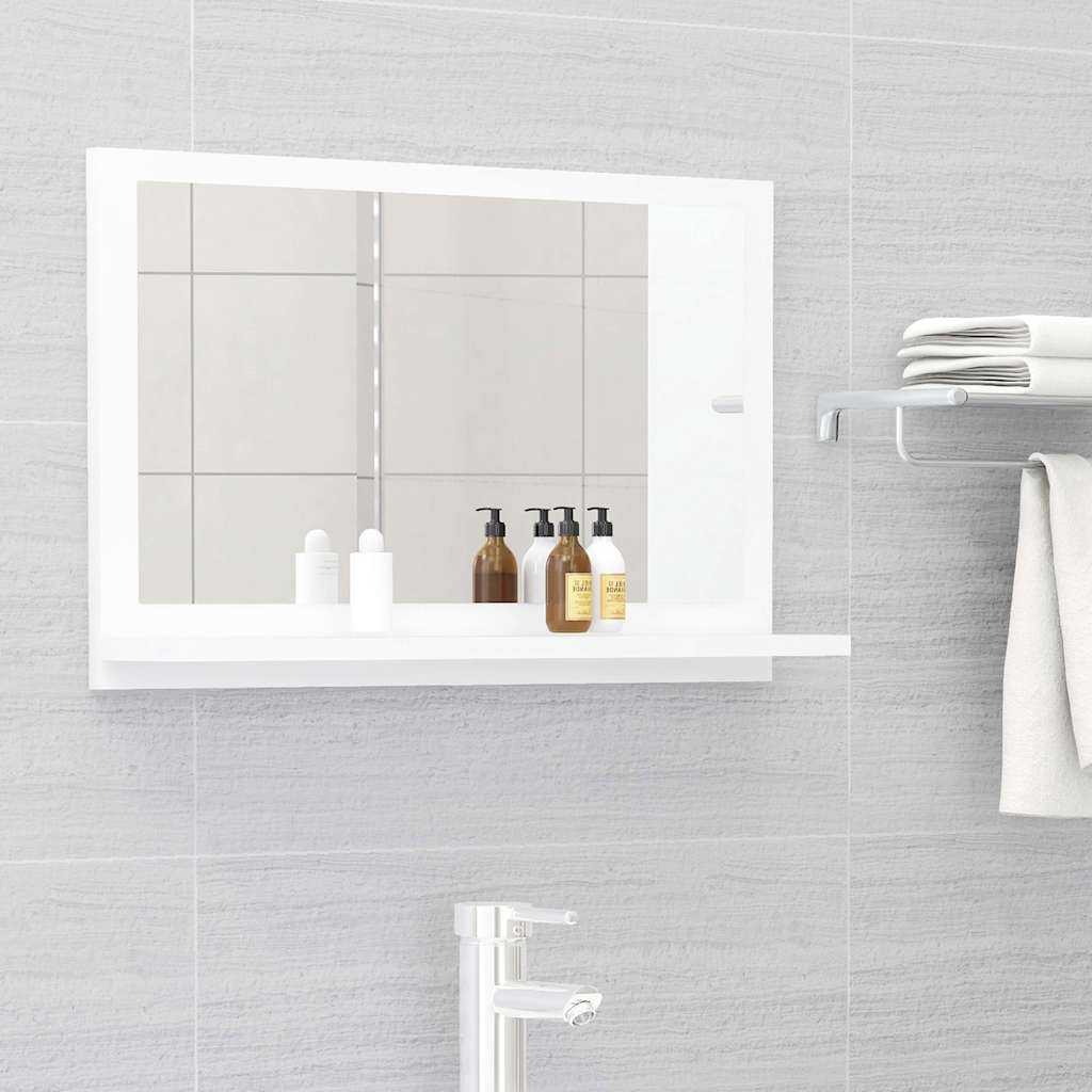 Specchio da Bagno Bianco 60x10,5x37 cm in Legno Multistrato | homemem39