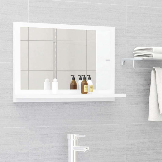 Specchio da Bagno Bianco 60x10,5x37 cm in Legno Multistrato | homemem39