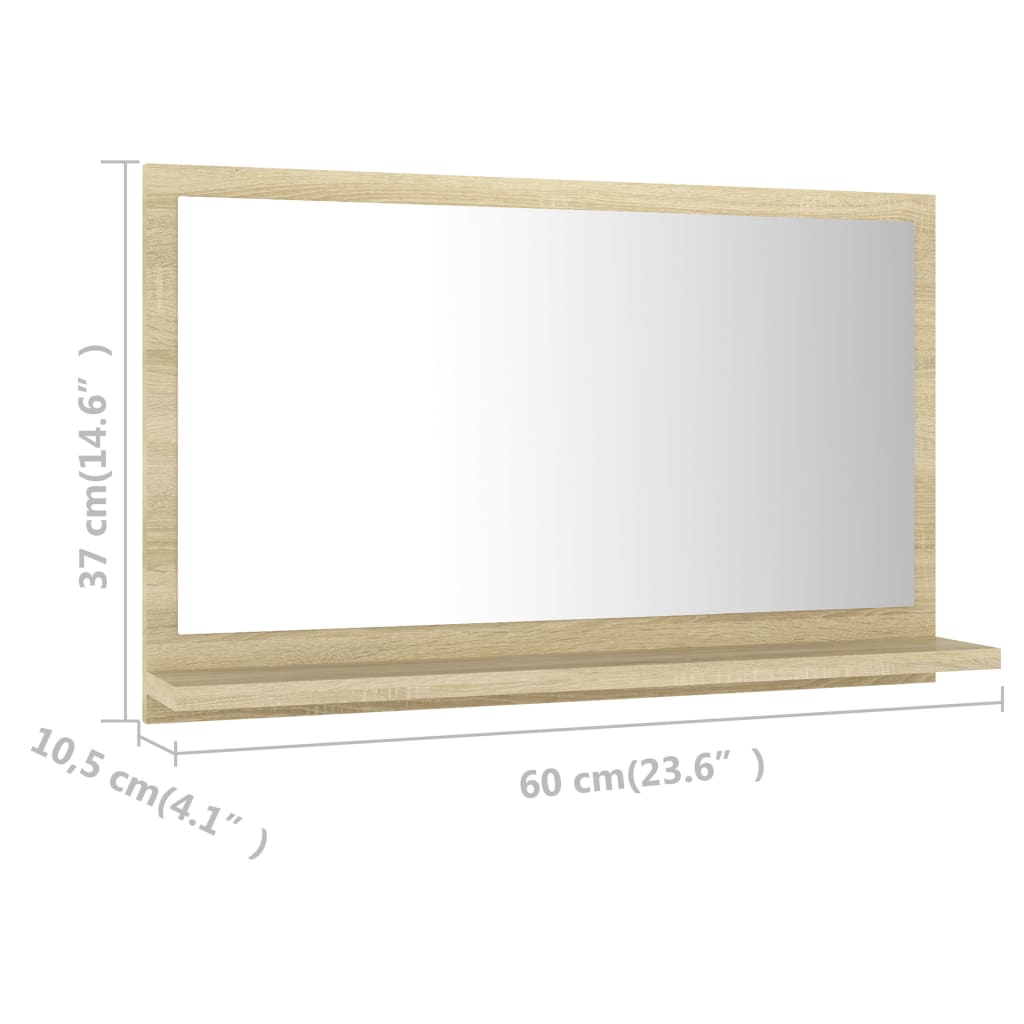 Specchio da Bagno Rovere Sonoma 60x10,5x37 cm Legno Multistrato | homemem39