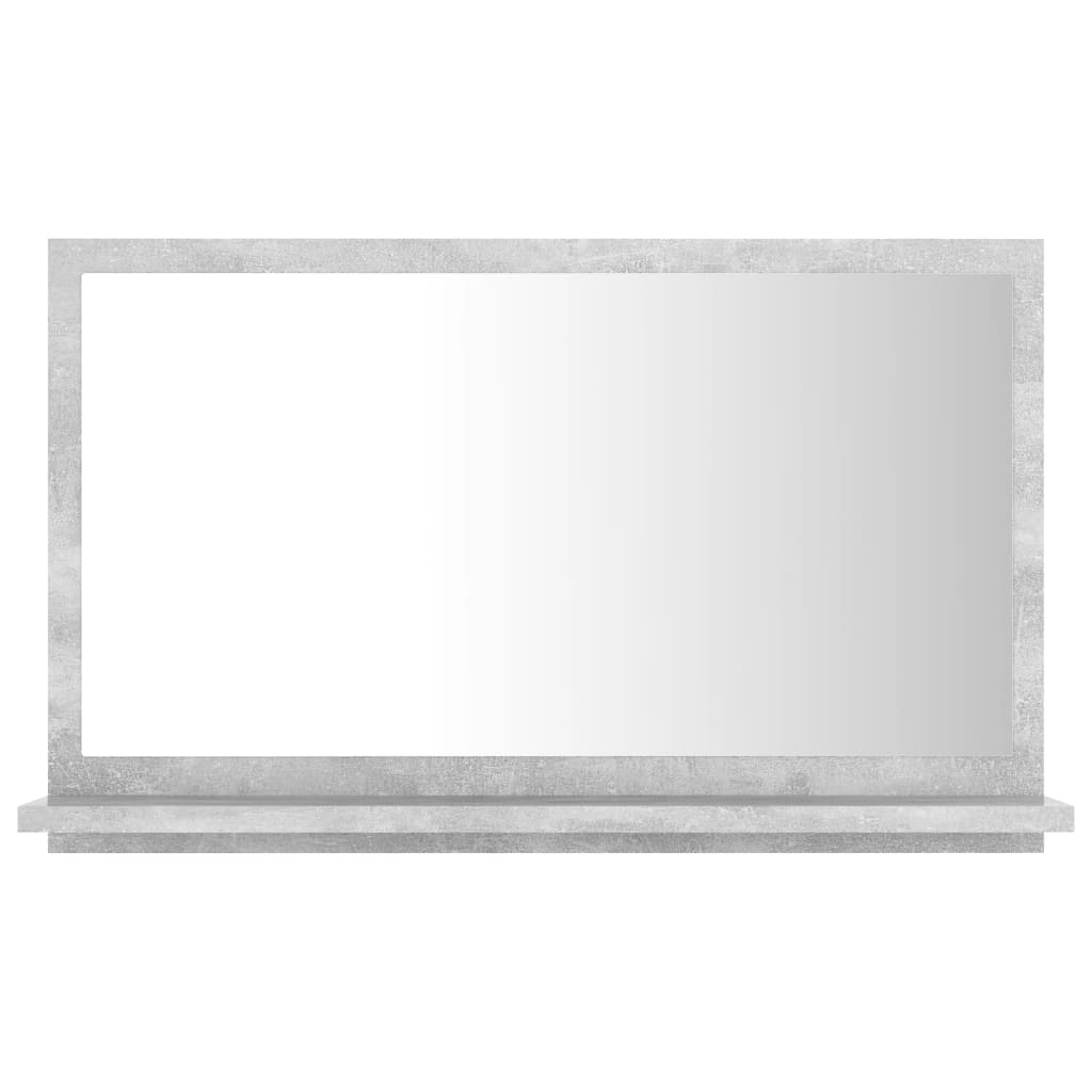 Specchio da Bagno Grigio Cemento 60x10,5x37cm Legno Multistrato