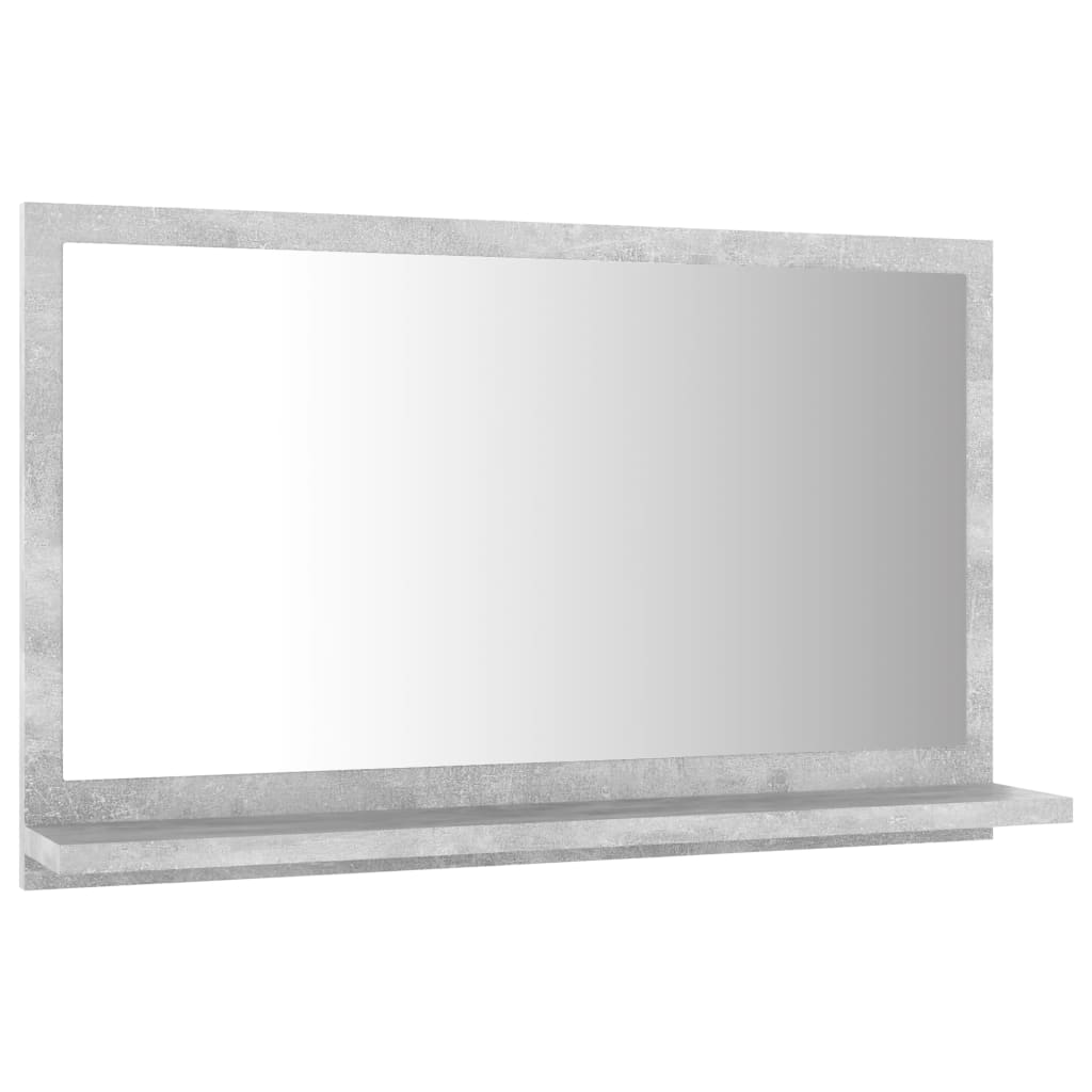 Specchio da Bagno Grigio Cemento 60x10,5x37cm Legno Multistrato