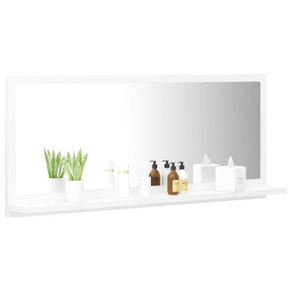 Specchio da Bagno Bianco 90x10,5x37 cm in Legno Multistrato | homemem39