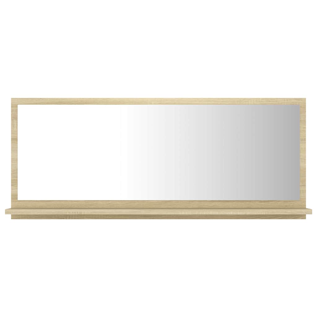 Specchio da Bagno Rovere Sonoma 90x10,5x37 cm Legno Multistrato