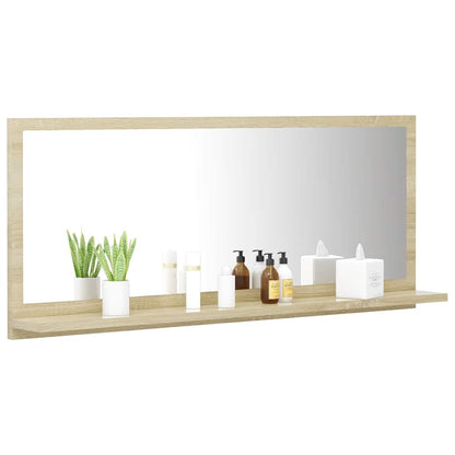 Specchio da Bagno Rovere Sonoma 90x10,5x37 cm Legno Multistrato | homemem39