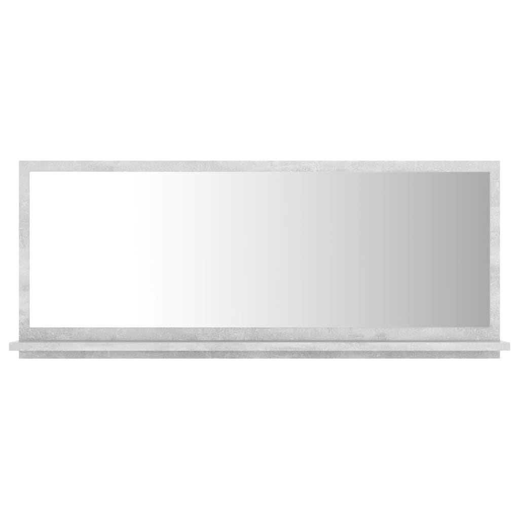 Specchio da Bagno Grigio Cemento 90x10,5x37cm Legno Multistrato