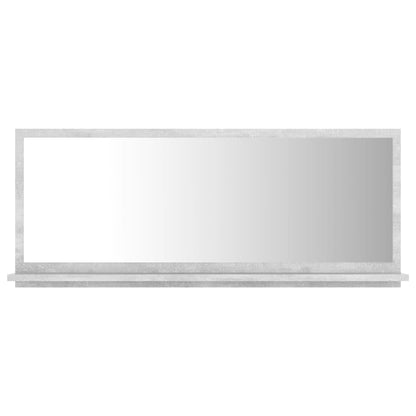 Specchio da Bagno Grigio Cemento 90x10,5x37cm Legno Multistrato