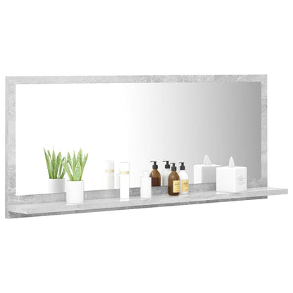 Specchio da Bagno Grigio Cemento 90x10,5x37cm Legno Multistrato | homemem39
