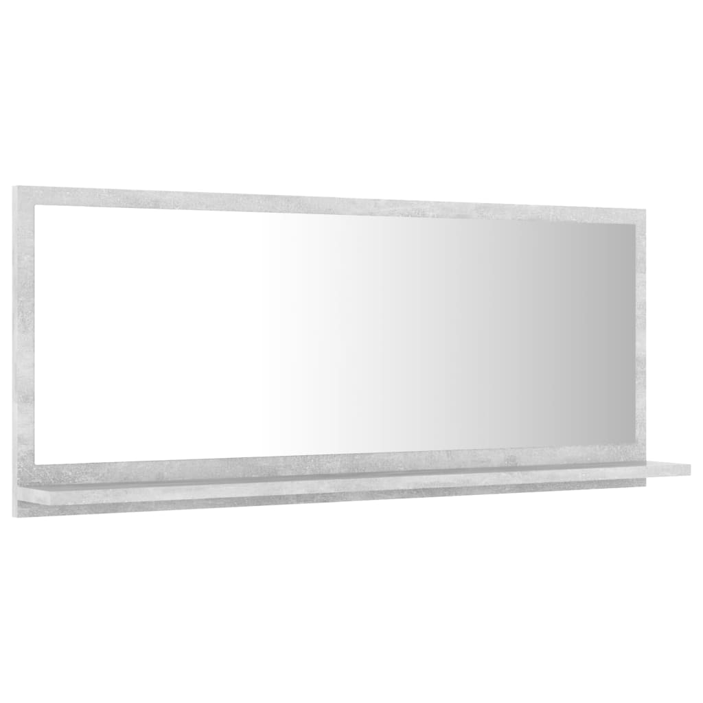 Specchio da Bagno Grigio Cemento 90x10,5x37cm Legno Multistrato | homemem39