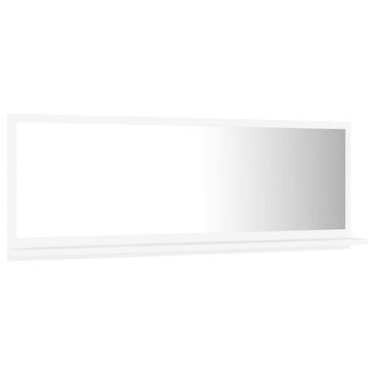 Specchio da Bagno Bianco 100x10,5x37 cm in Legno Multistrato | homemem39