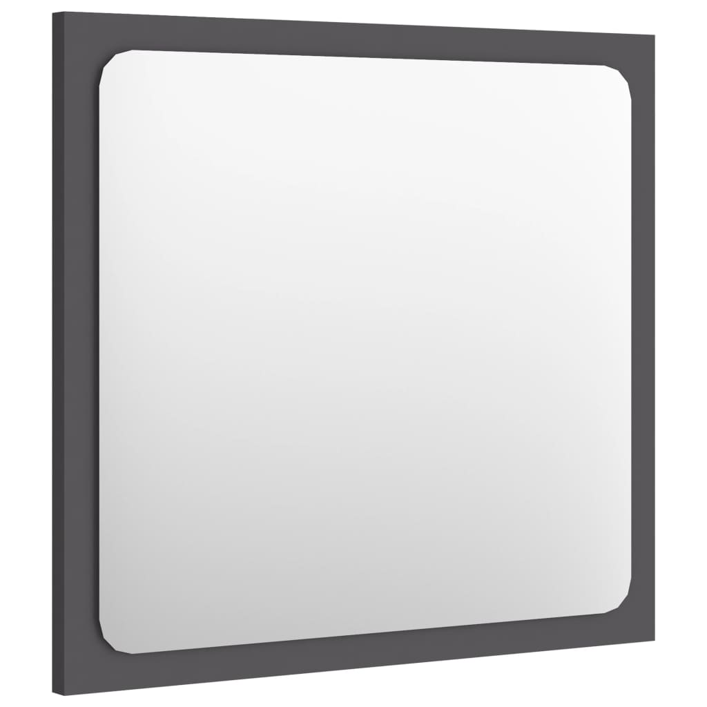 Specchio da Bagno Grigio 40x1,5x37 cm in Legno Multistrato | homemem39