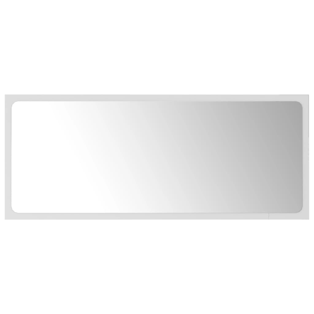 Specchio da Bagno Bianco 90x1,5x37 cm in Legno Multistrato | homemem39