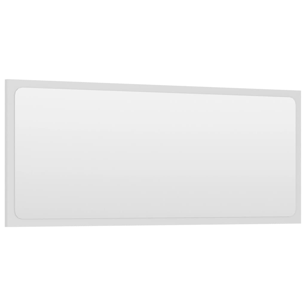 Specchio da Bagno Bianco 90x1,5x37 cm in Legno Multistrato | homemem39