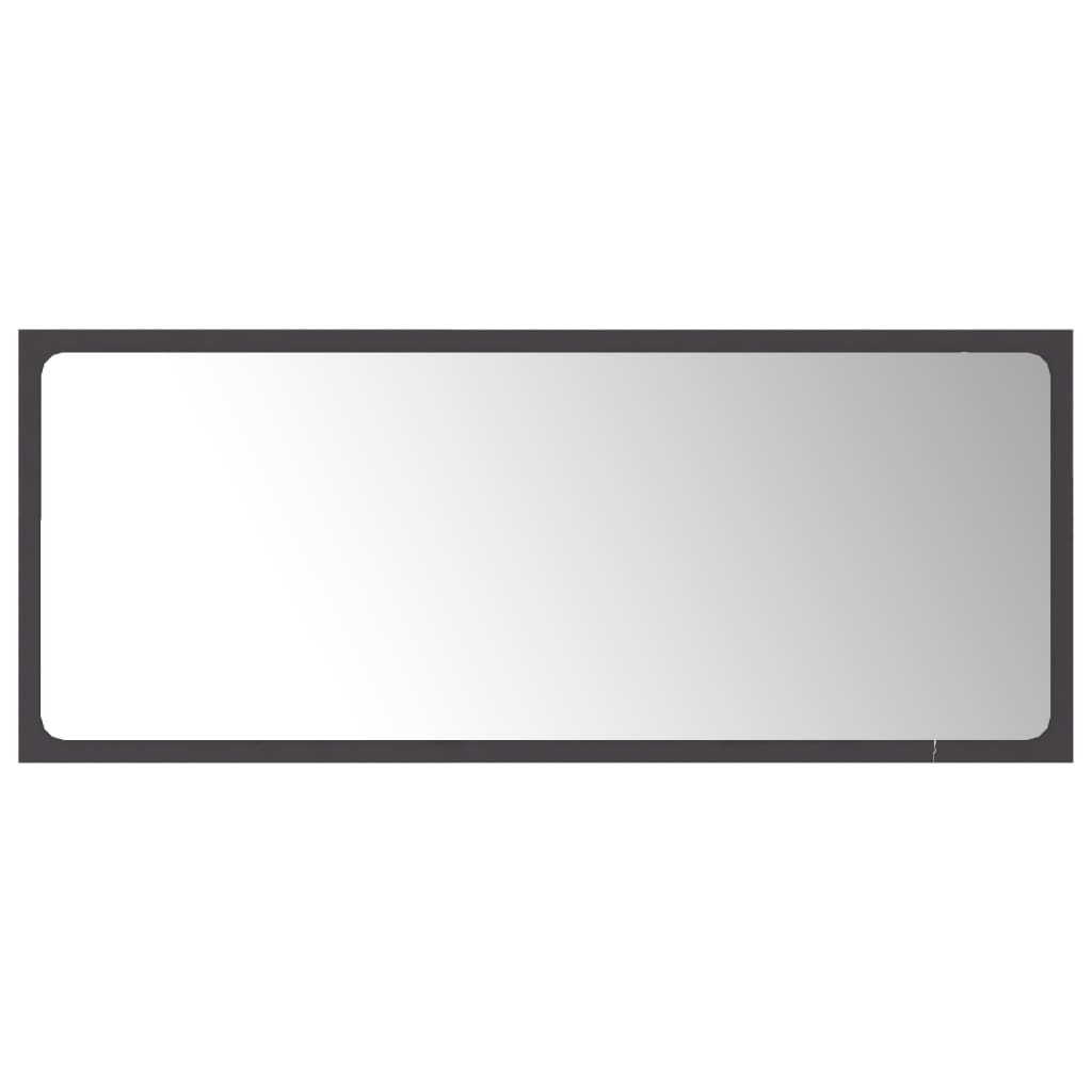 Specchio da Bagno Grigio 90x1,5x37 cm in Legno Multistrato | homemem39