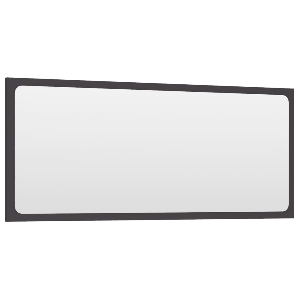 Specchio da Bagno Grigio 90x1,5x37 cm in Legno Multistrato | homemem39