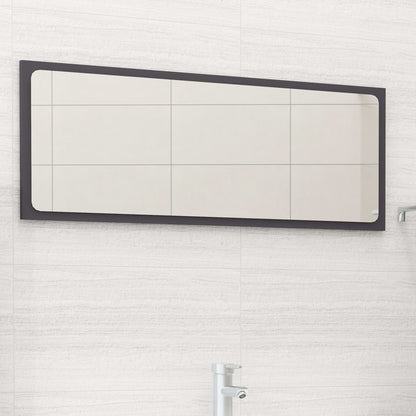 Specchio da Bagno Grigio 90x1,5x37 cm in Legno Multistrato | homemem39
