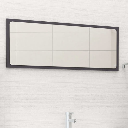 Specchio da Bagno Grigio 90x1,5x37 cm in Legno Multistrato | homemem39