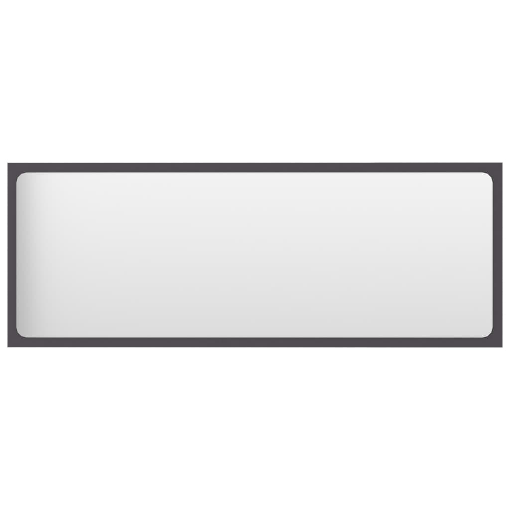 Specchio da Bagno Grigio 100x1,5x37 cm in Legno Multistrato | homemem39