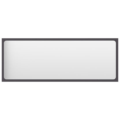 Specchio da Bagno Grigio 100x1,5x37 cm in Legno Multistrato | homemem39