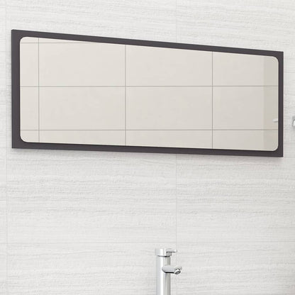 Specchio da Bagno Grigio 100x1,5x37 cm in Legno Multistrato | homemem39