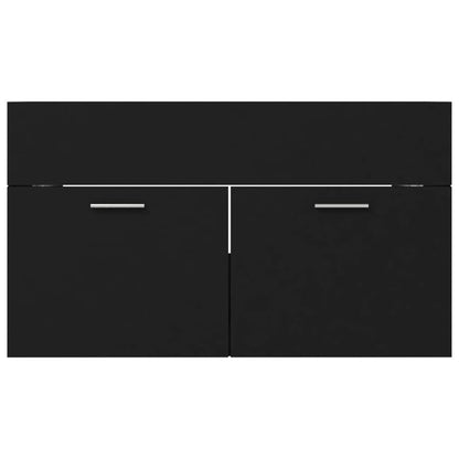 Mobile Sottolavabo Nero 80x38,5x46 cm in Legno Multistrato | homemem39