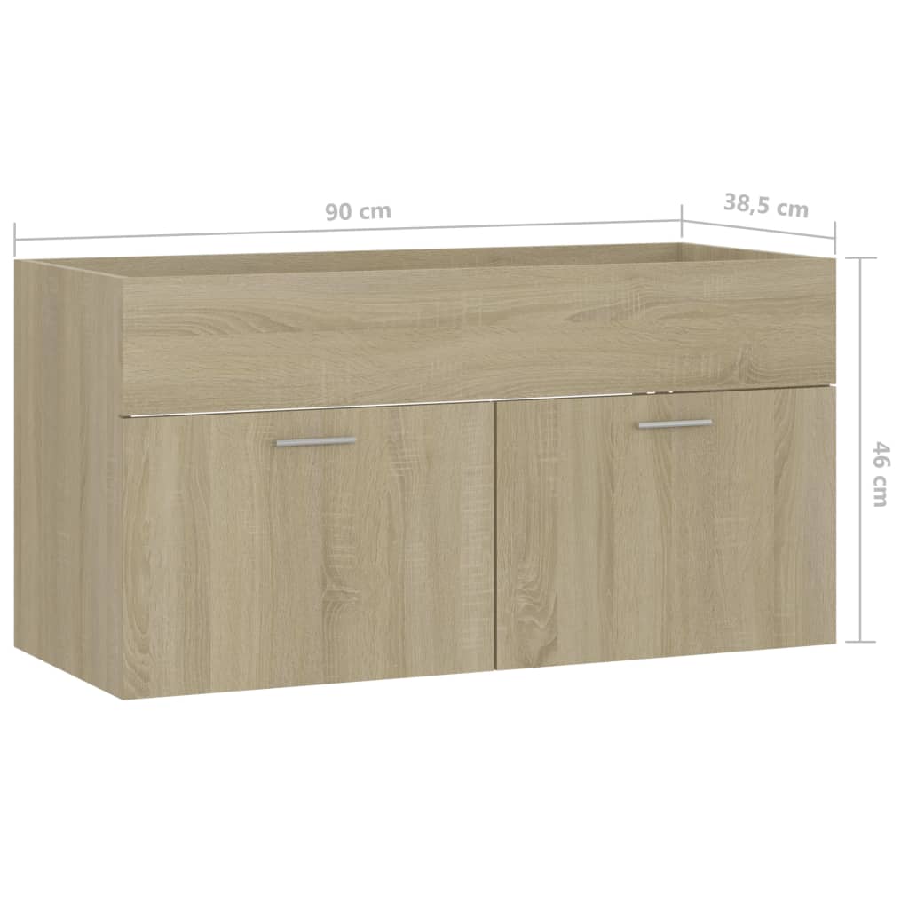 Mobile Sottolavabo Rovere Sonoma 90x38,5x46cm Legno Multistrato | homemem39