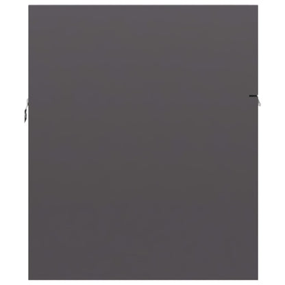 Mobile Lavabo Grigio Lucido 90x38,5x46 cm in Legno Multistrato