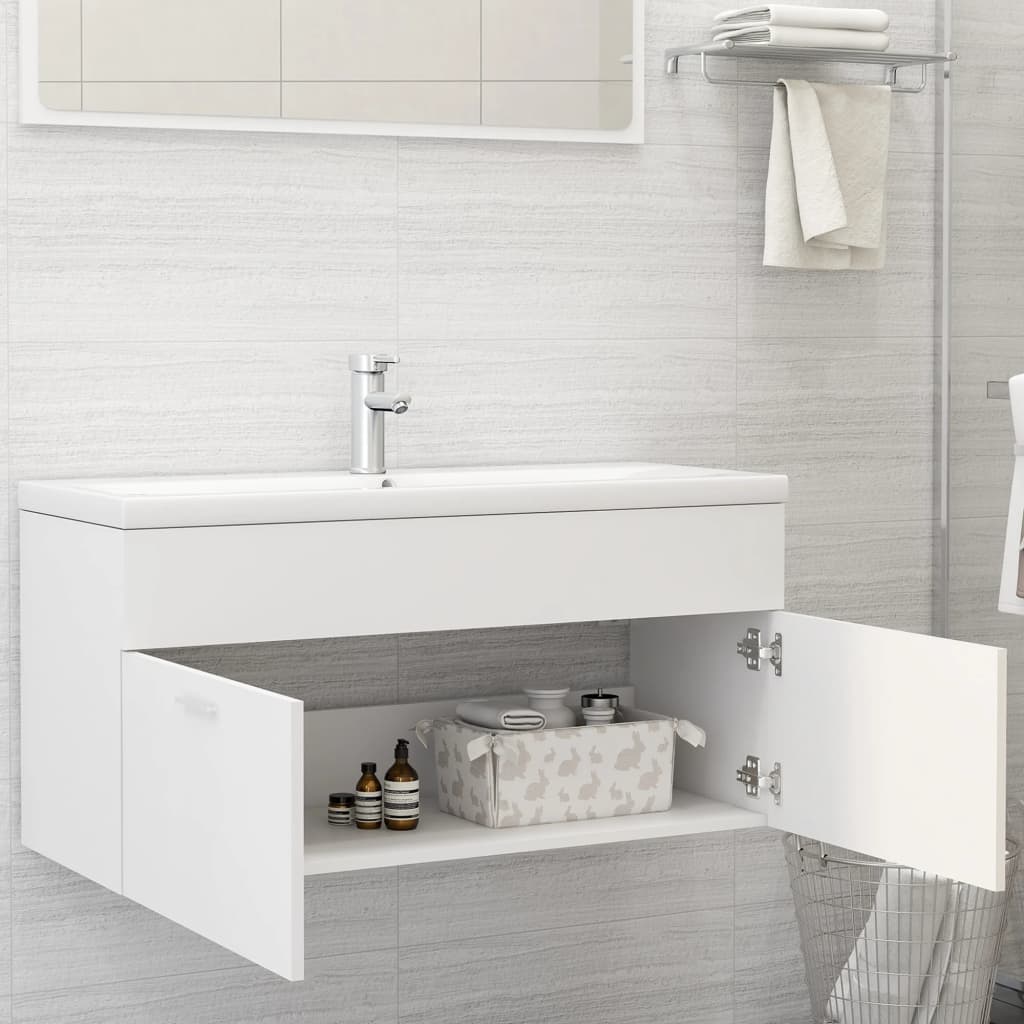 Mobile Lavabo Bianco 100x38,5x46 cm in Legno Multistrato