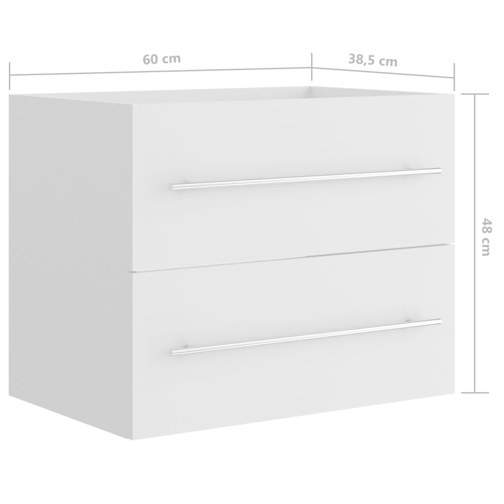 Mobile Lavabo Bianco 60x38,5x48 cm in Legno Multistrato