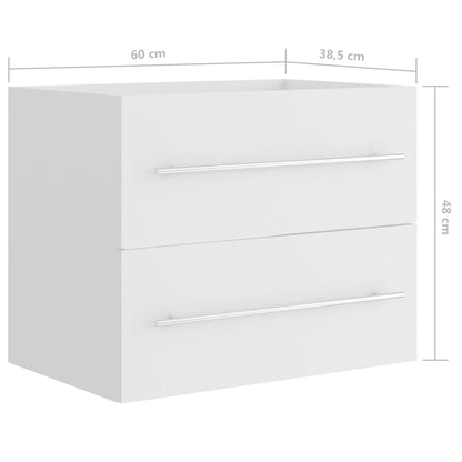Mobile Lavabo Bianco 60x38,5x48 cm in Legno Multistrato
