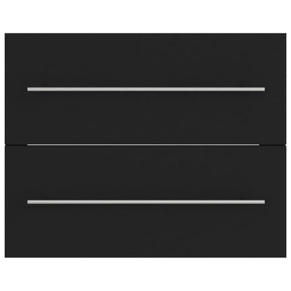 Mobile Lavabo Nero 60x38,5x48 cm in Legno Multistrato