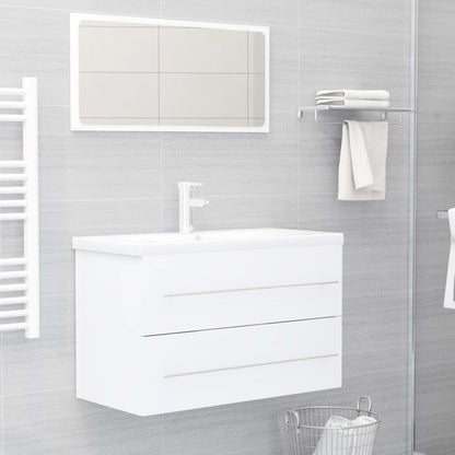 Mobile Lavabo Bianco 80x38,5x48 cm in Legno Multistrato | homemem39