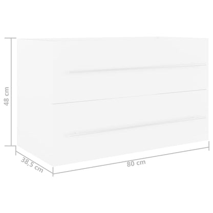 Mobile Lavabo Bianco 80x38,5x48 cm in Legno Multistrato | homemem39