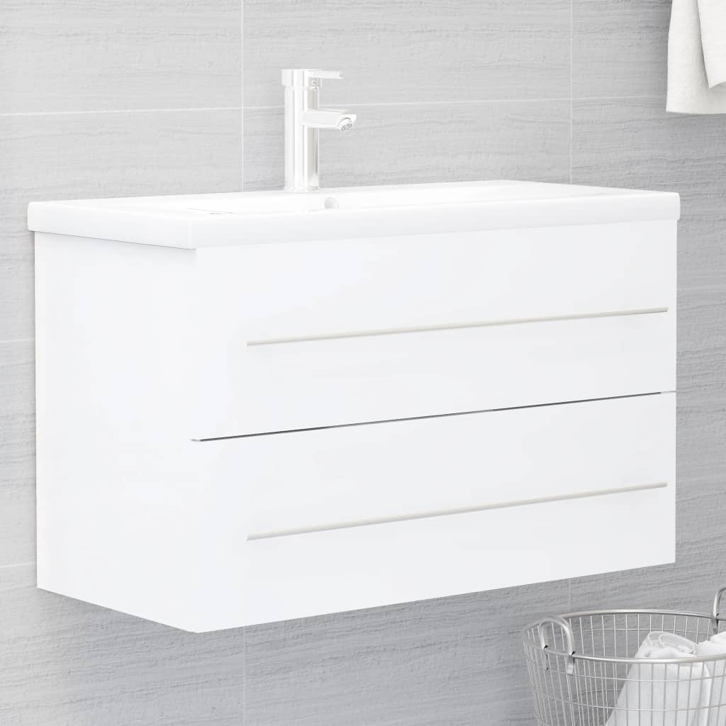 Mobile Lavabo Bianco 80x38,5x48 cm in Legno Multistrato | homemem39