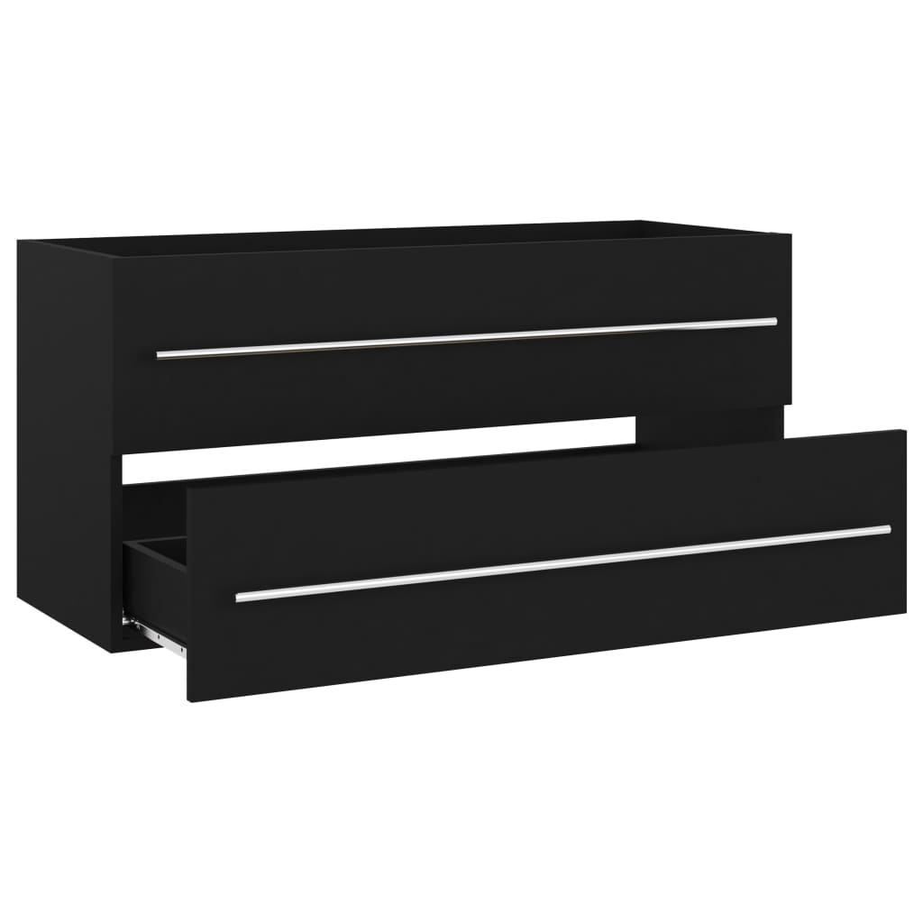 Mobile Lavabo Nero 100x38,5x48 cm in Legno Multistrato | homemem39