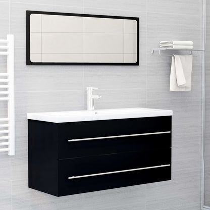 Mobile Lavabo Nero 100x38,5x48 cm in Legno Multistrato | homemem39