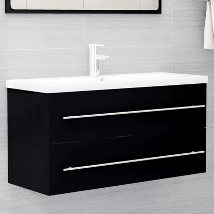 Mobile Lavabo Nero 100x38,5x48 cm in Legno Multistrato | homemem39