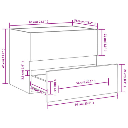 Mobile Lavabo Bianco 60x38,5x45 cm in Legno Multistrato | homemem39