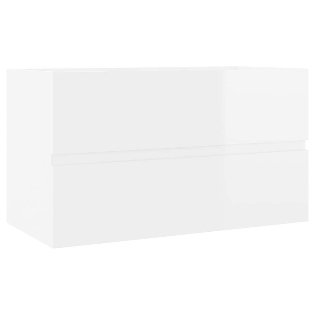 Mobile Lavabo Bianco Lucido 80x38,5x45 cm in Legno Multistrato - homemem39