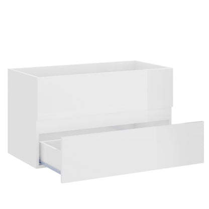 Mobile Lavabo Bianco Lucido 80x38,5x45 cm in Legno Multistrato - homemem39