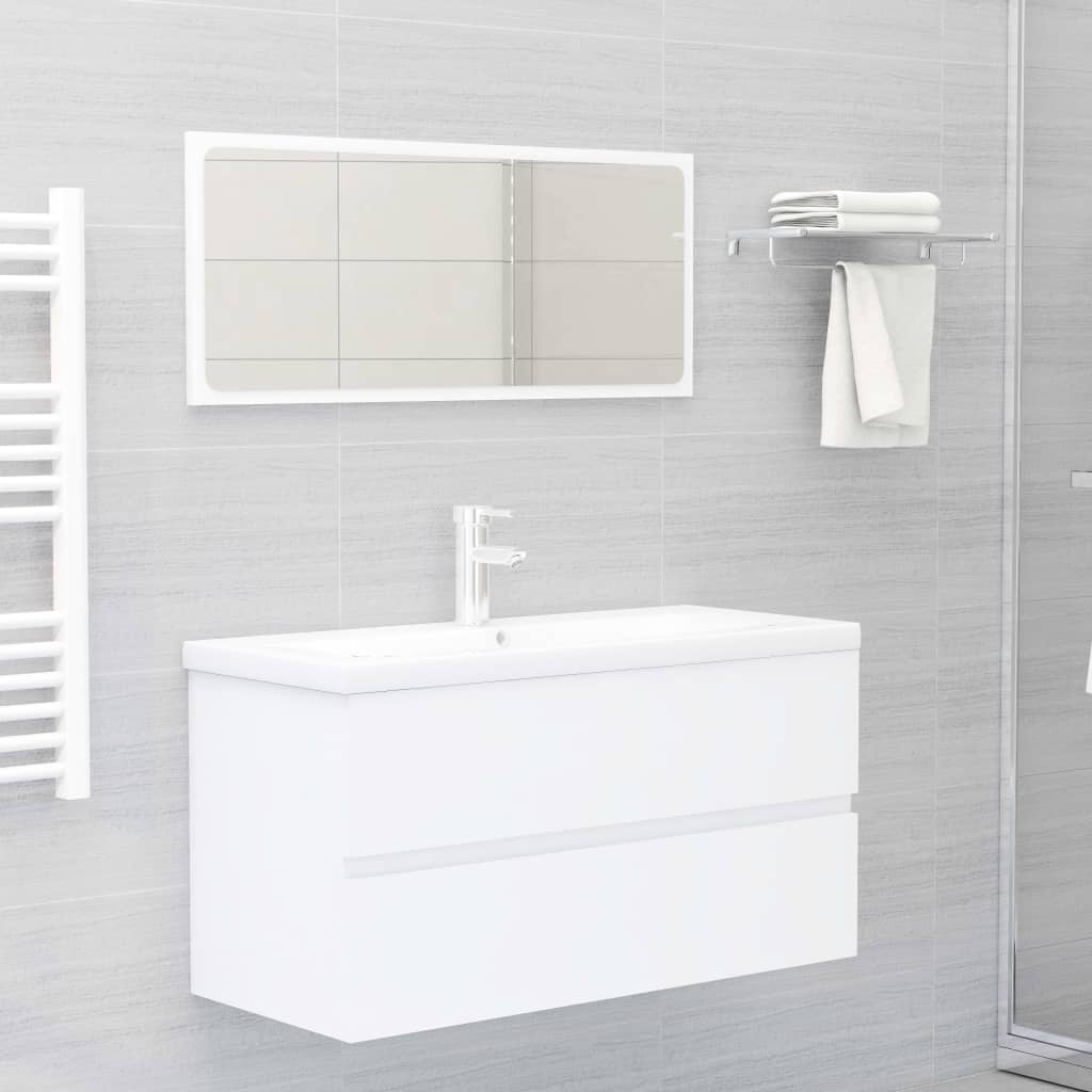 Mobile Lavabo Bianco 90x38,5x45 cm in Legno Multistrato | homemem39