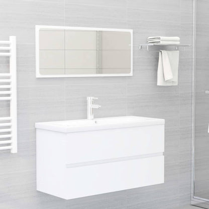 Mobile Lavabo Bianco 90x38,5x45 cm in Legno Multistrato | homemem39