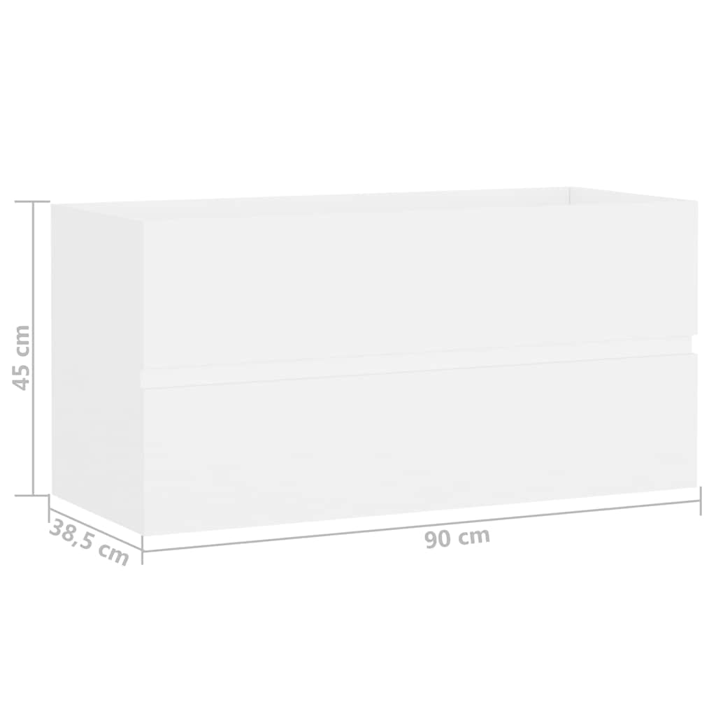Mobile Lavabo Bianco 90x38,5x45 cm in Legno Multistrato