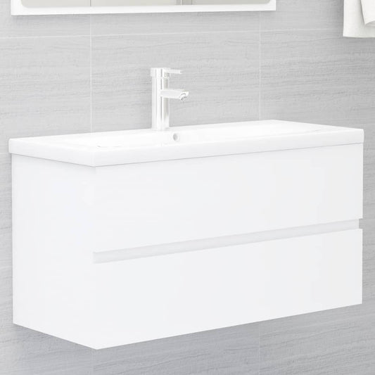 Mobile Lavabo Bianco 90x38,5x45 cm in Legno Multistrato | homemem39