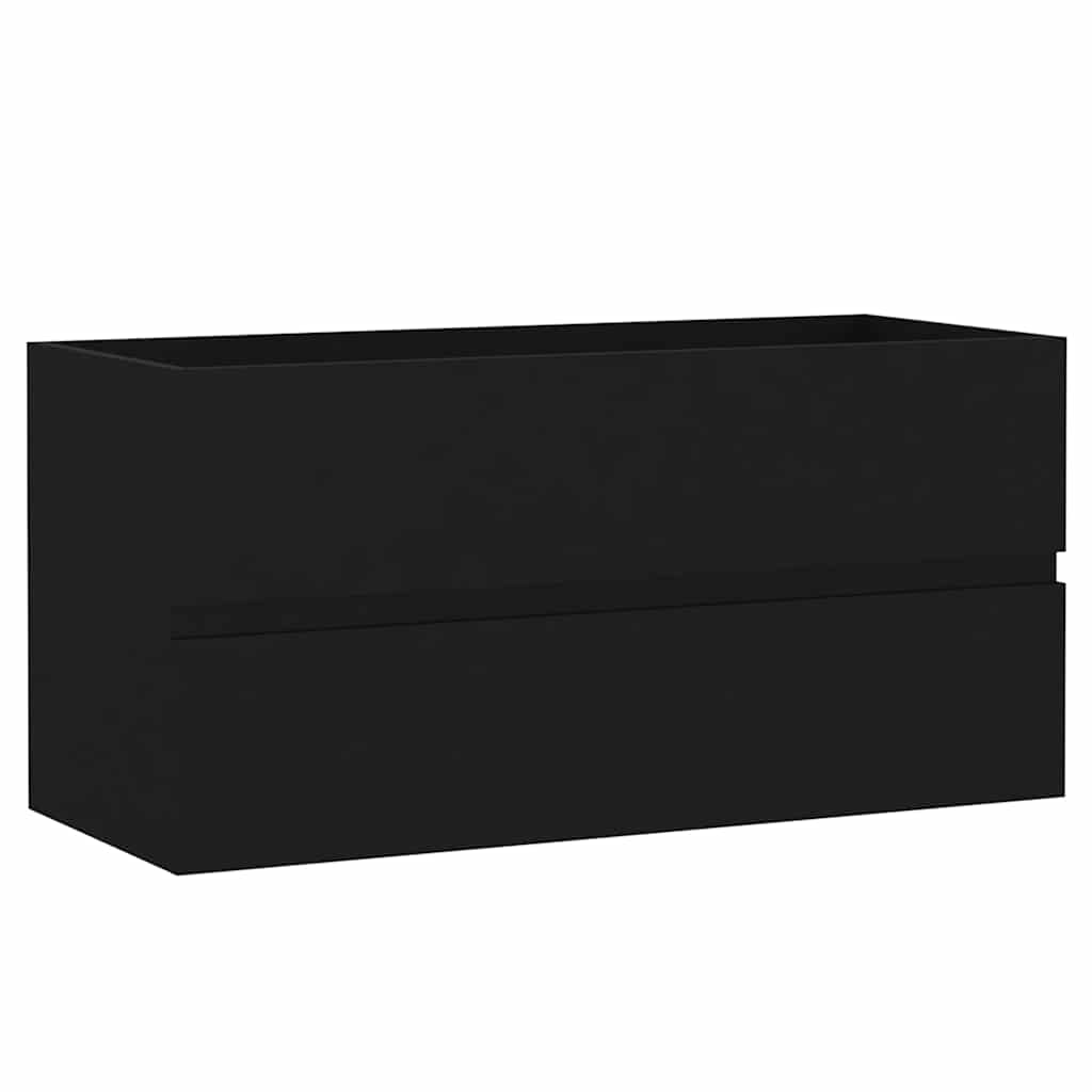 Mobile Lavabo Nero 90x38,5x45 cm in Legno Multistrato | homemem39