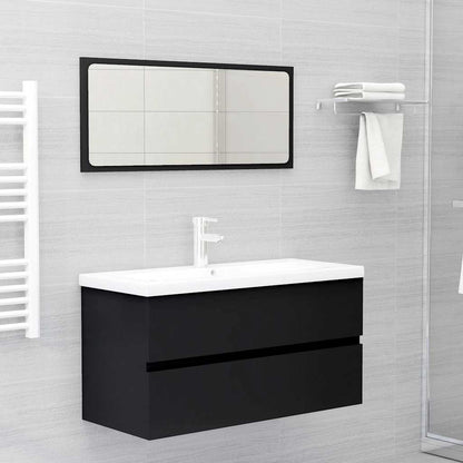 Mobile Lavabo Nero 90x38,5x45 cm in Legno Multistrato | homemem39