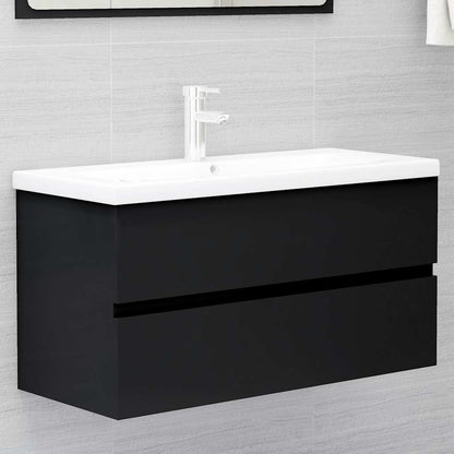 Mobile Lavabo Nero 90x38,5x45 cm in Legno Multistrato | homemem39